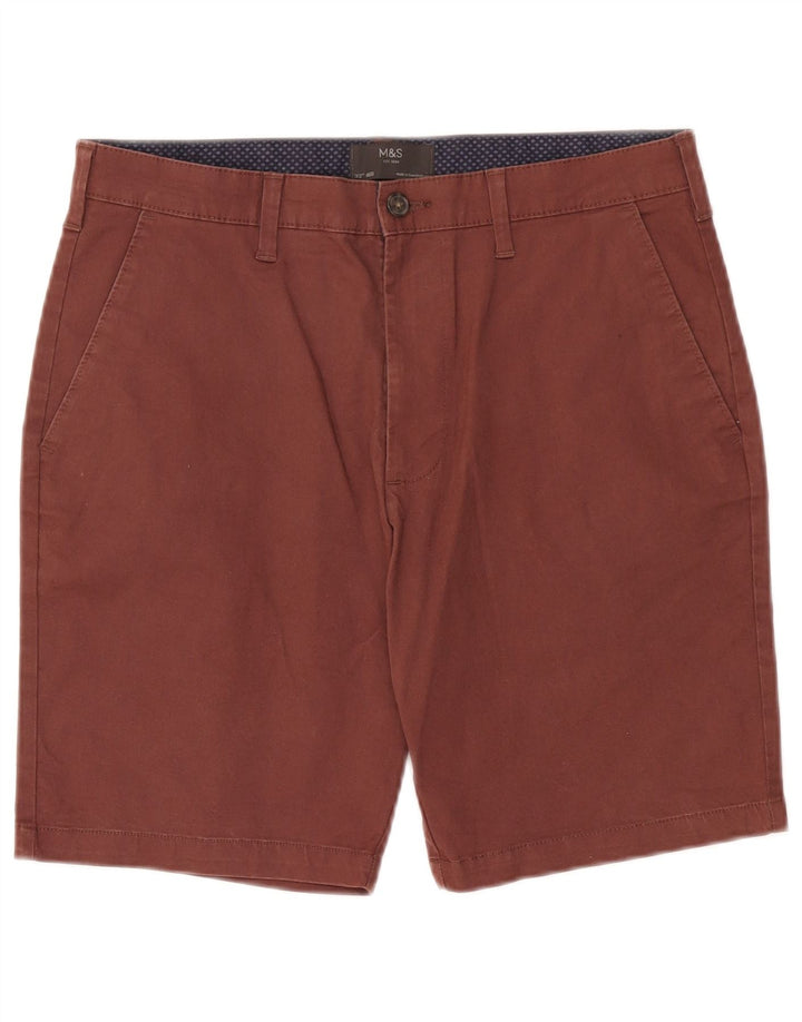 Marks & Spencer Short Chino Homme W32 Coton Bordeaux Moyen