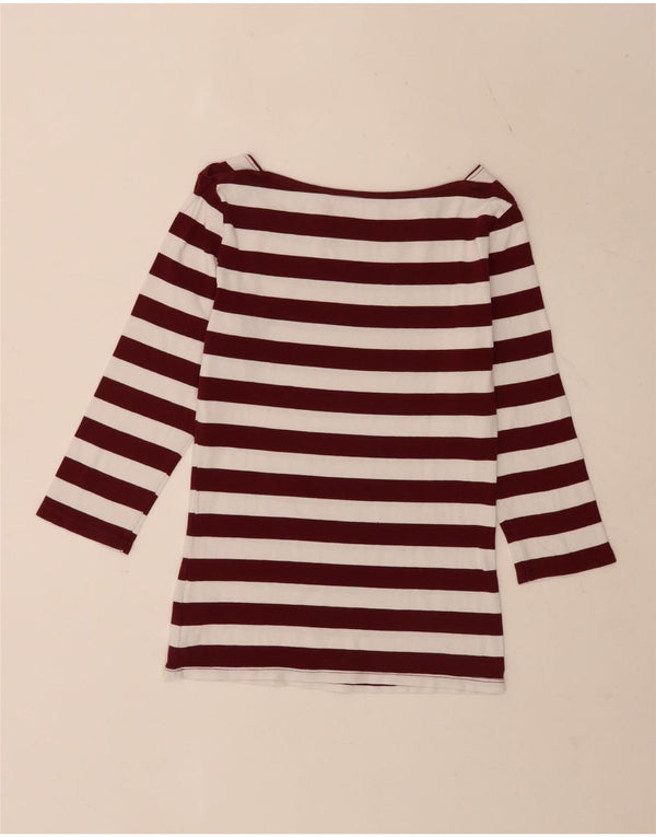 Tommy Hilfiger Haut régulier à manches 3/4 pour femme UK 8 Petit rayé blanc