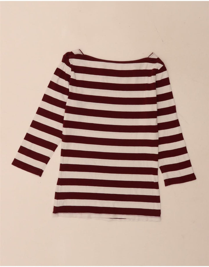 Tommy Hilfiger Haut régulier à manches 3/4 pour femme UK 8 Petit rayé blanc