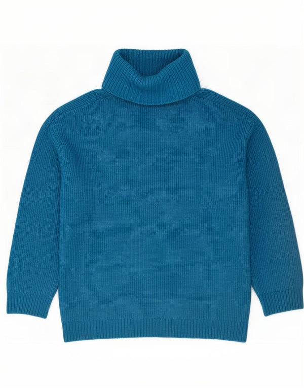 Zara Pull surdimensionné à col roulé pour femme UK 14 Bleu moyen moucheté