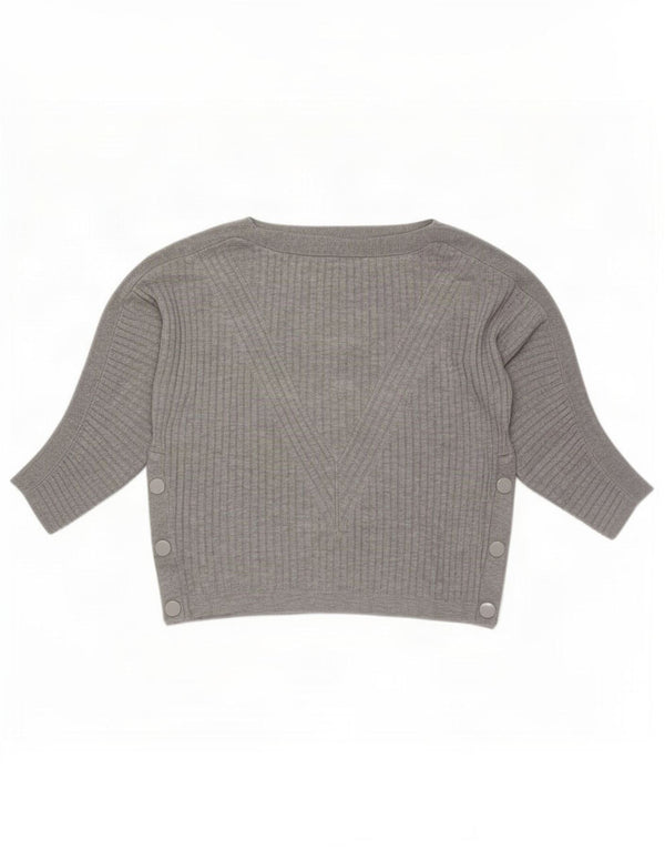 Marks & Spencer Pull surdimensionné à col bateau pour femme UK 10 Petit Gris