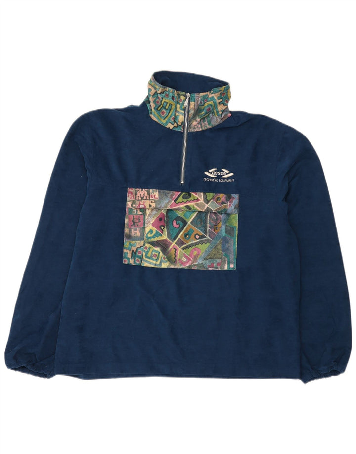 Aesse Homme Coupe Ample Pull Survêtement Haut Petit Bleu Marine Géométrique