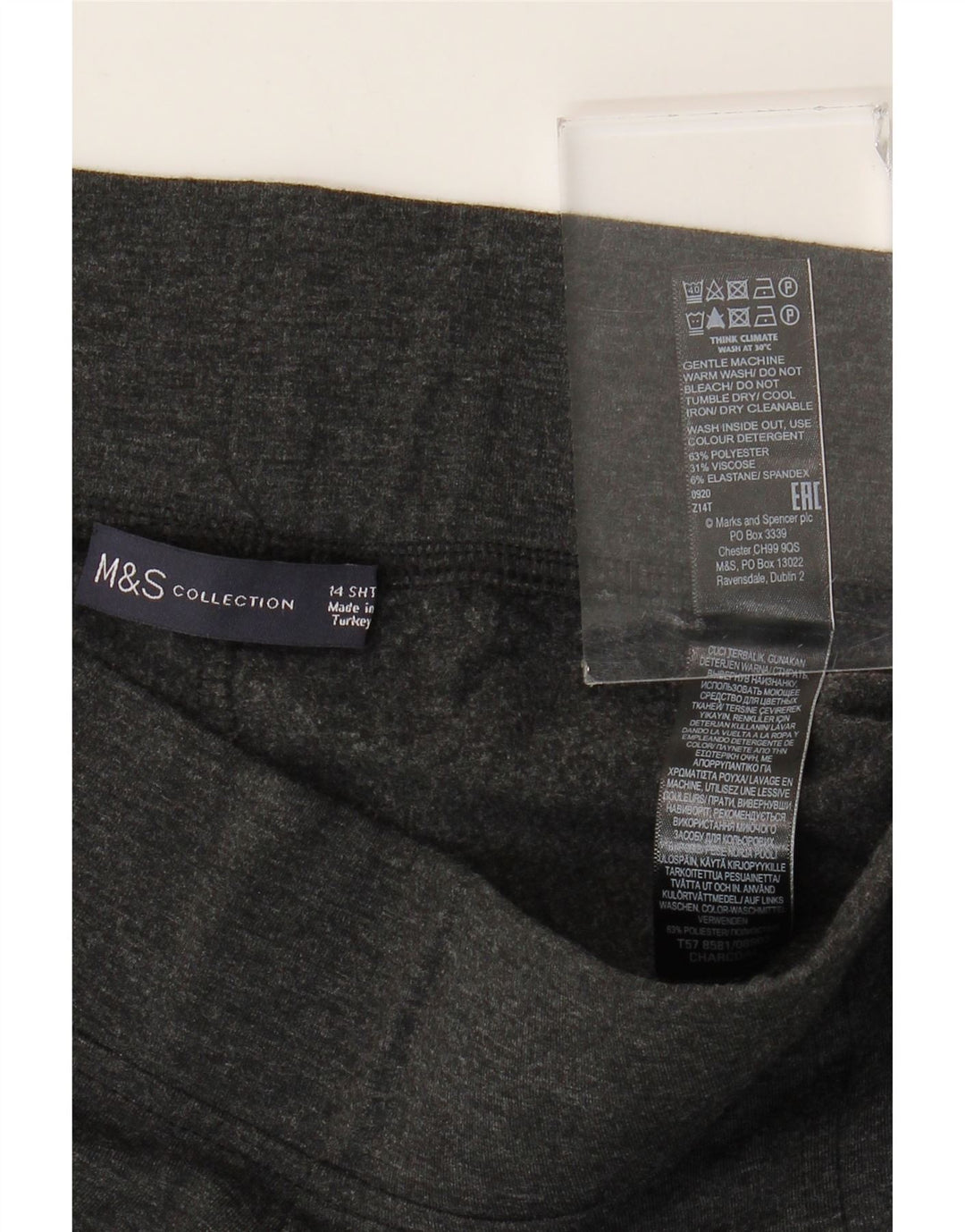 Marks & Spencer Legging court pour femme UK 44 Large Gris Polyester