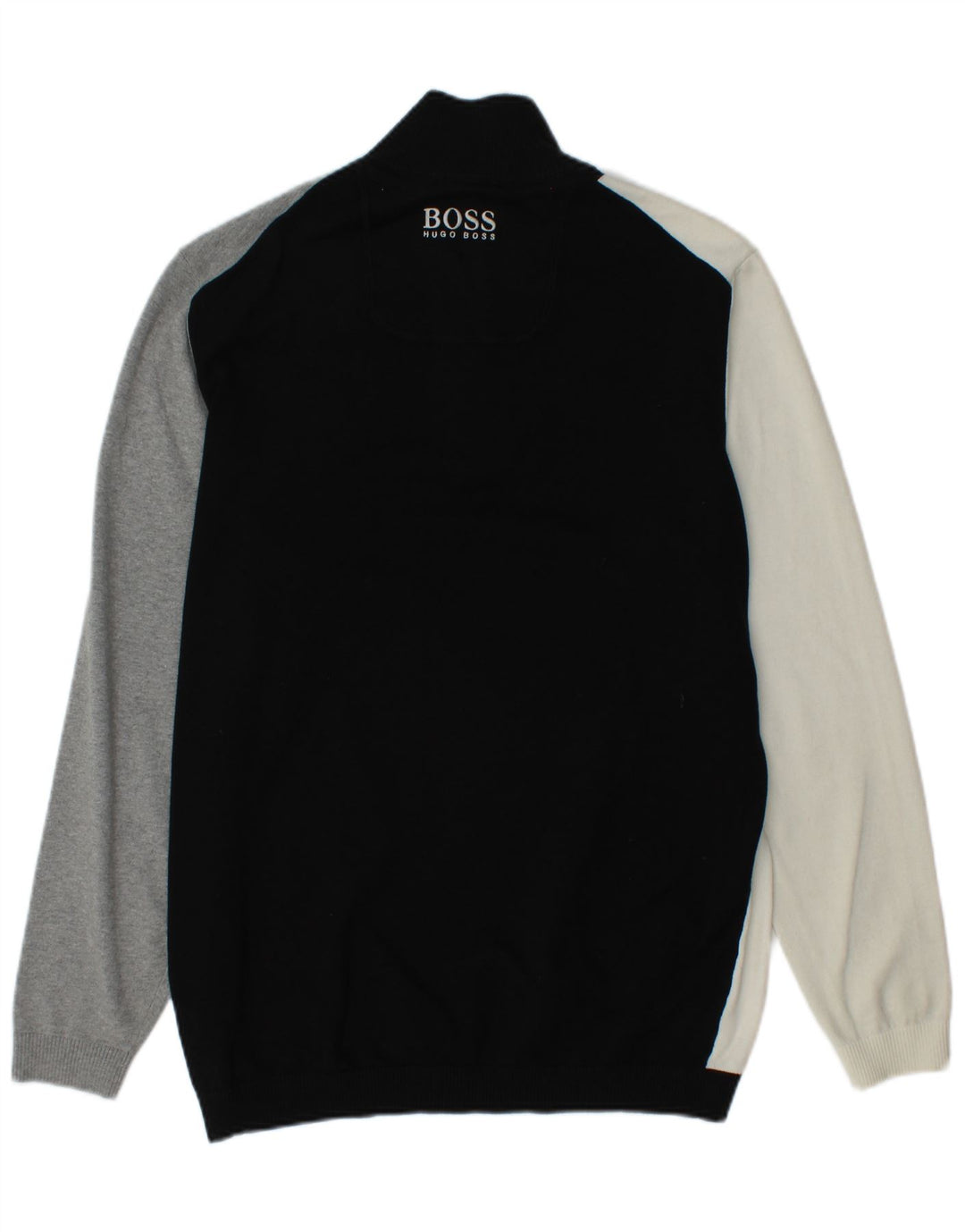 HUGO BOSS Pull Regular Fit Zip Neck Jumper Homme Noir Colorblock