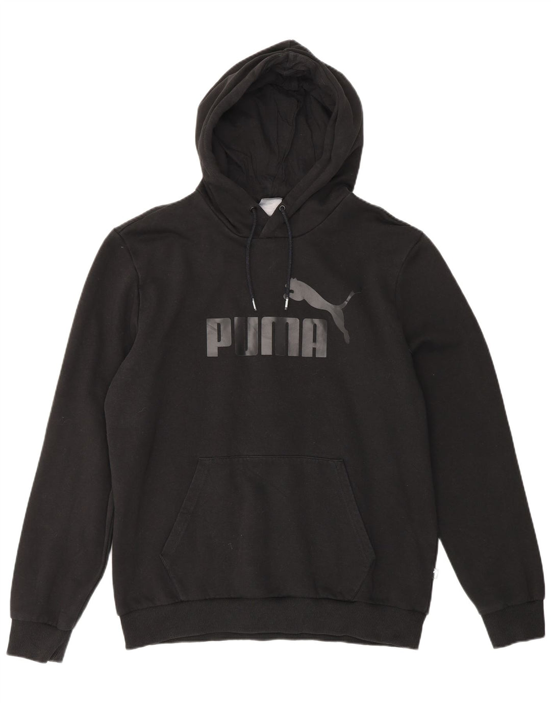 PUMA Pull à capuche graphique pour hommes, grand, en coton noir