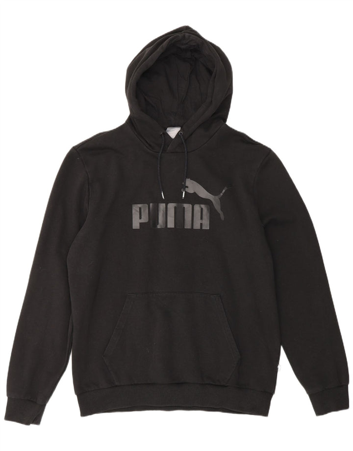 PUMA Pull à capuche graphique pour hommes, grand, en coton noir