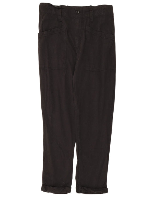 Topshop Pantalon décontracté droit pour femme UK 10 Small W32 L26 Noir Viscose