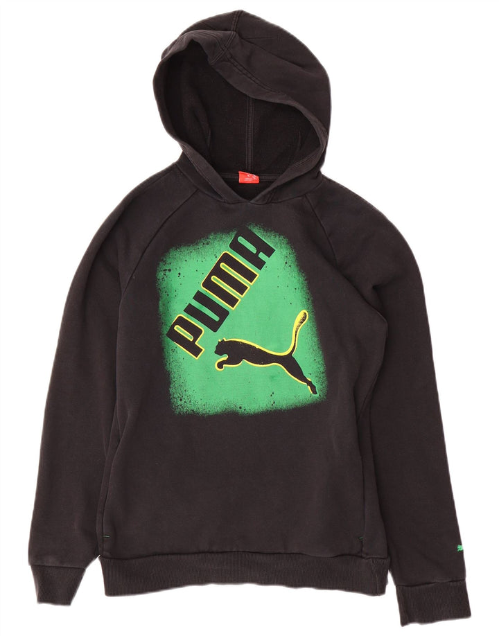 PUMA Sweat à capuche graphique pour garçon 13-14 ans Noir Colourblock