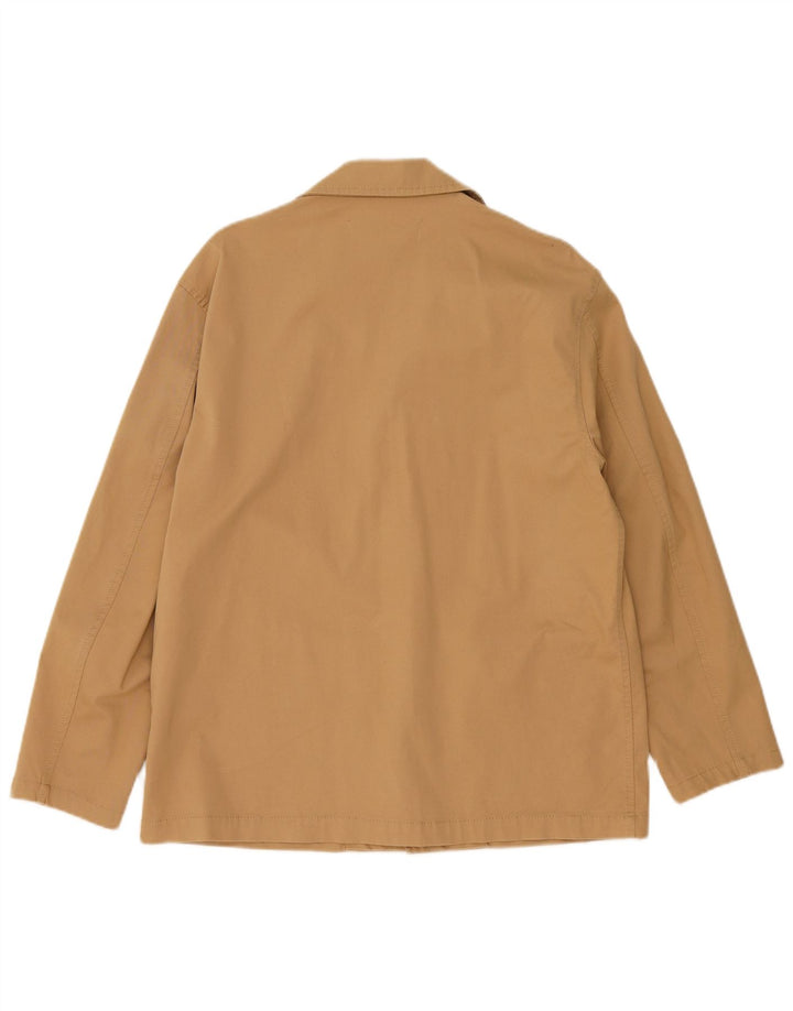 Zara Veste blazer surdimensionnée à 3 boutons pour femme UK 10 Petit coton beige