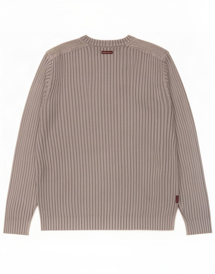 Marlboro Classics Pull col V pour homme en coton gris Taille L