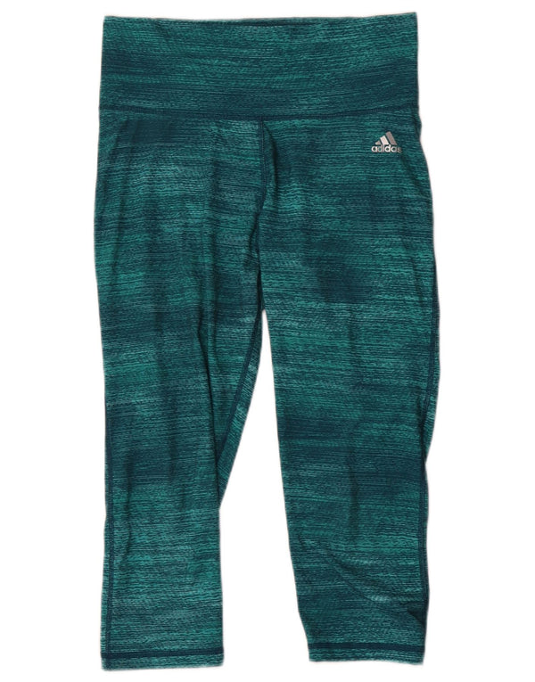Adidas Climalite Capri Leggings pour femme UK 12/14 Vert moyen moucheté