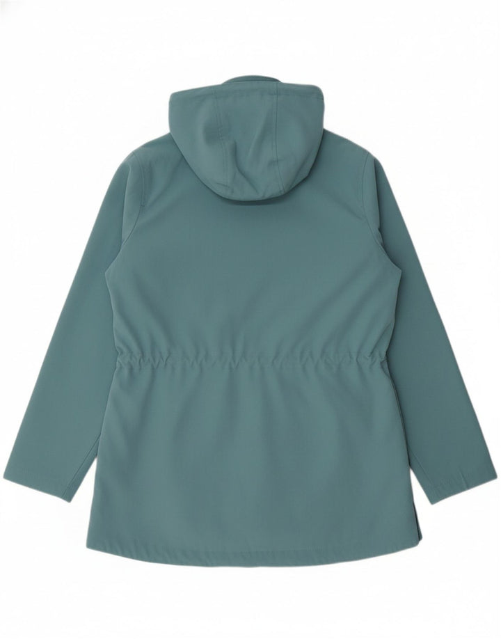 FAT FACE Womens Hooded Windbreaker Jacket UK 12 Medium  Blue Polyester