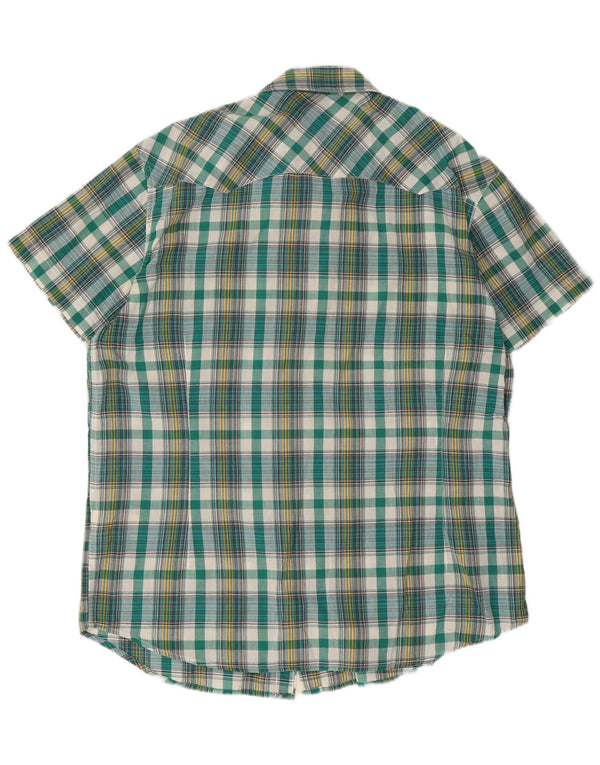 Lee Chemise à manches courtes Rider pour homme 2XL en coton à carreaux vert