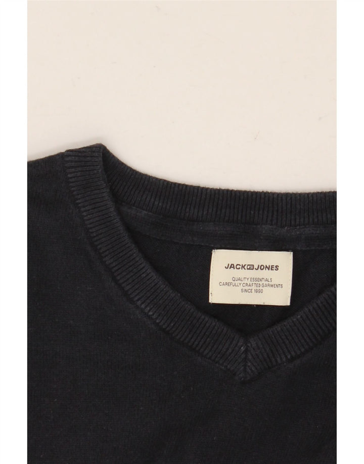 JACK & JONES Pull Col V Homme Bleu Marine Moyen