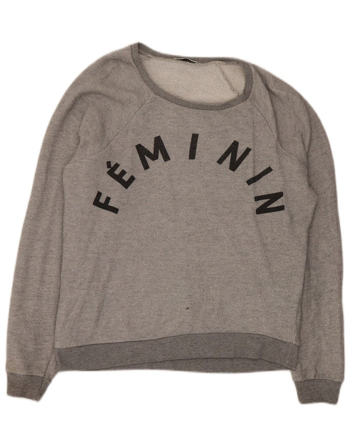 WHISTLES Sweat-shirt graphique surdimensionné pour femme UK 8 Petit Gris