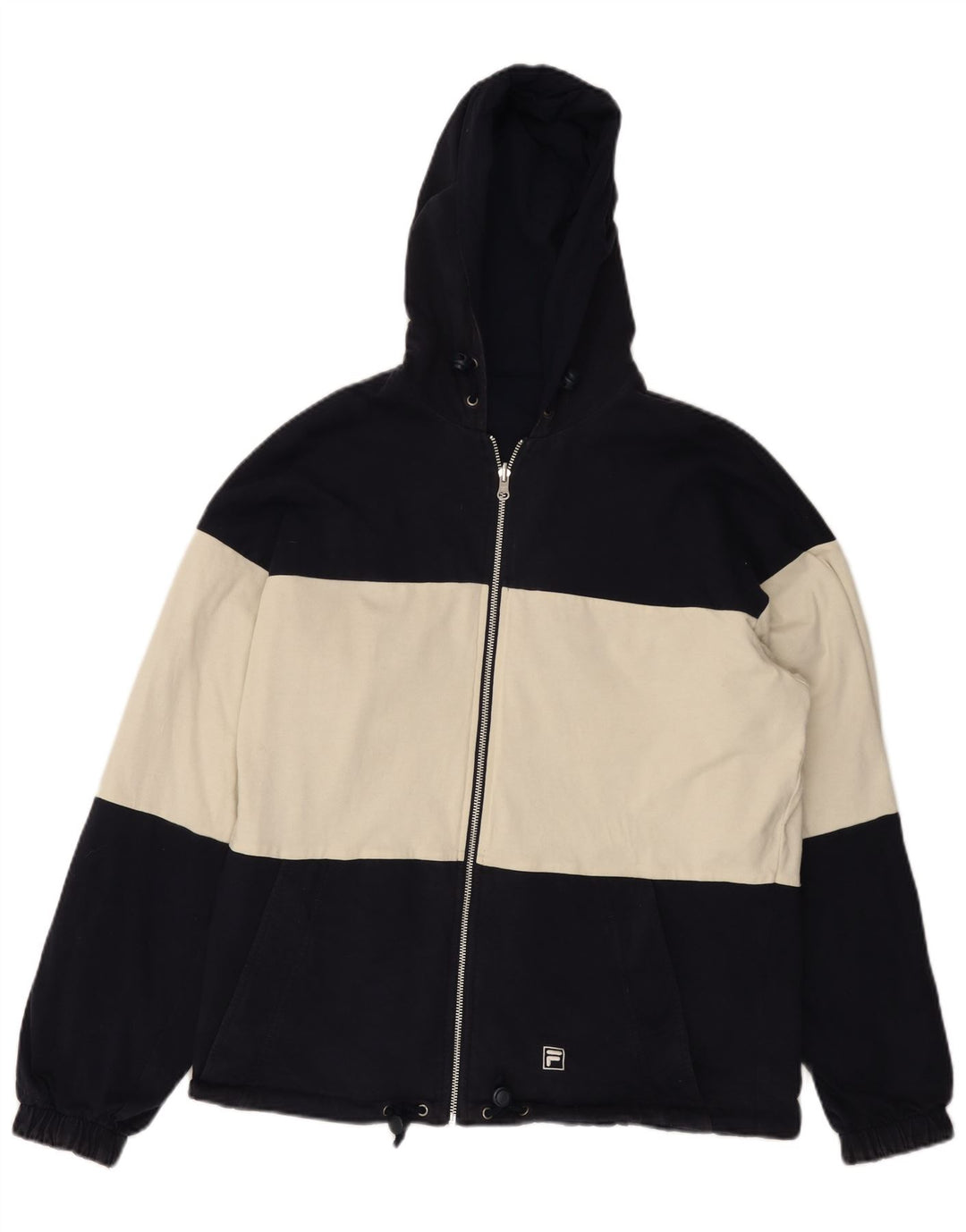 FILA Veste réversible à capuche pour homme IT 50 Large Bleu marine Colourblock