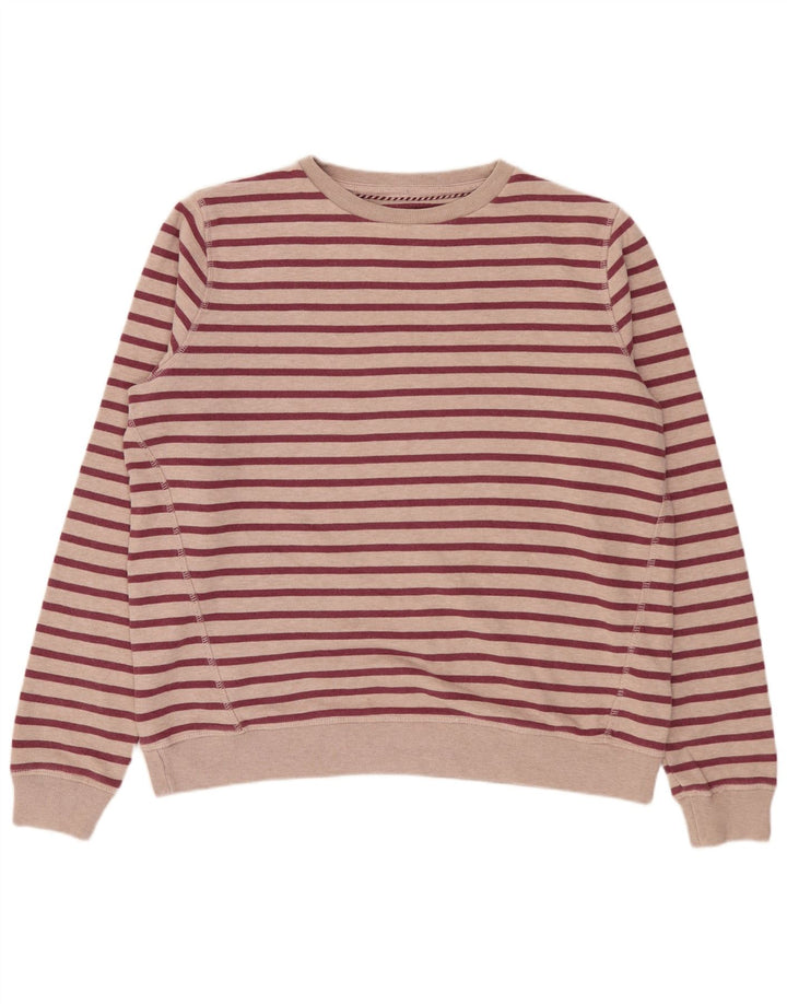 FAT FACE Sweat-shirt surdimensionné pour femme UK 12 Rose moyen rayé