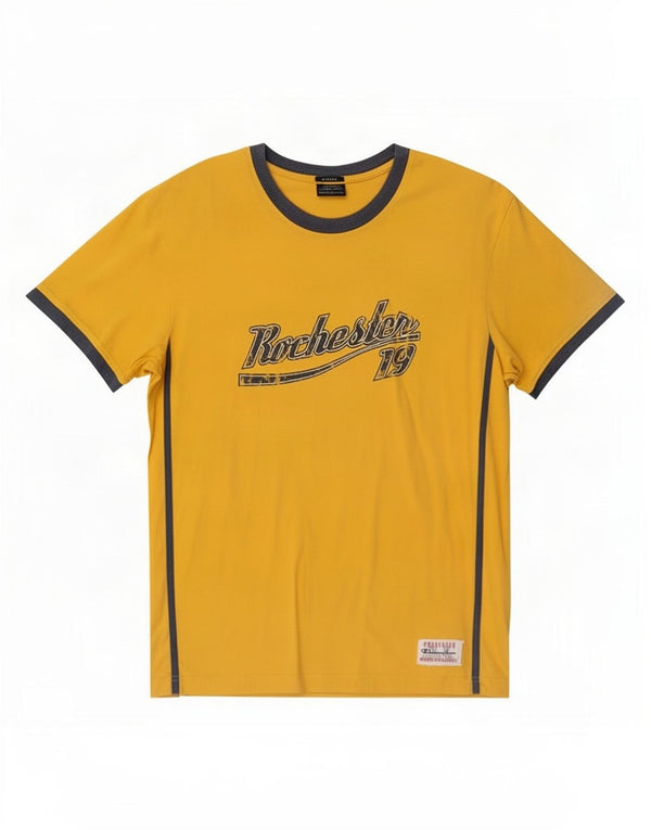 Champion Mens Rochester Graphic T-Shirt Top XL Yellow Cotton