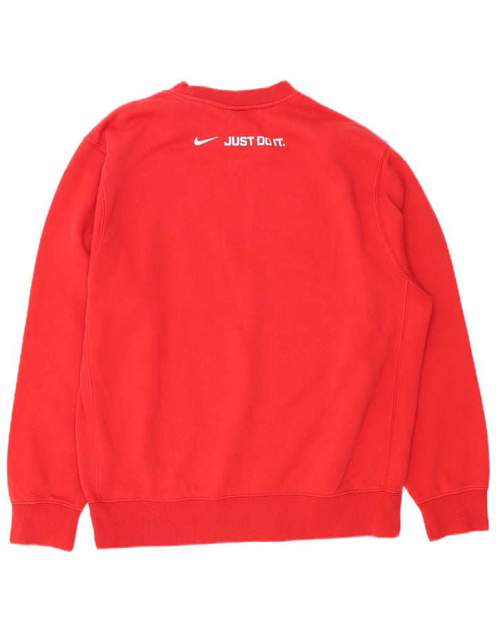 NIKE Sweat-shirt graphique pour homme en coton rouge moyen