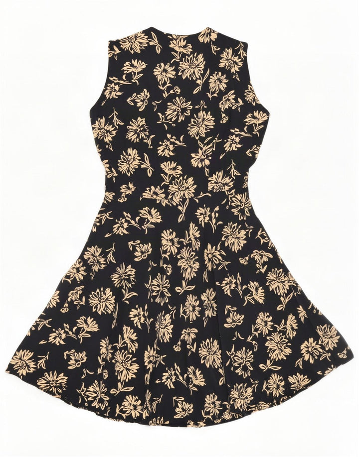 Gianfrediani Robe trapèze sans manches pour femme IT 42 Soie florale noire moyenne