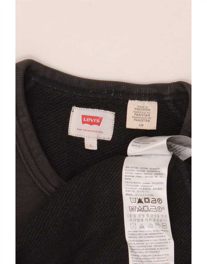Levi's Sweatshirt Jumper Large Noir Coton Homme