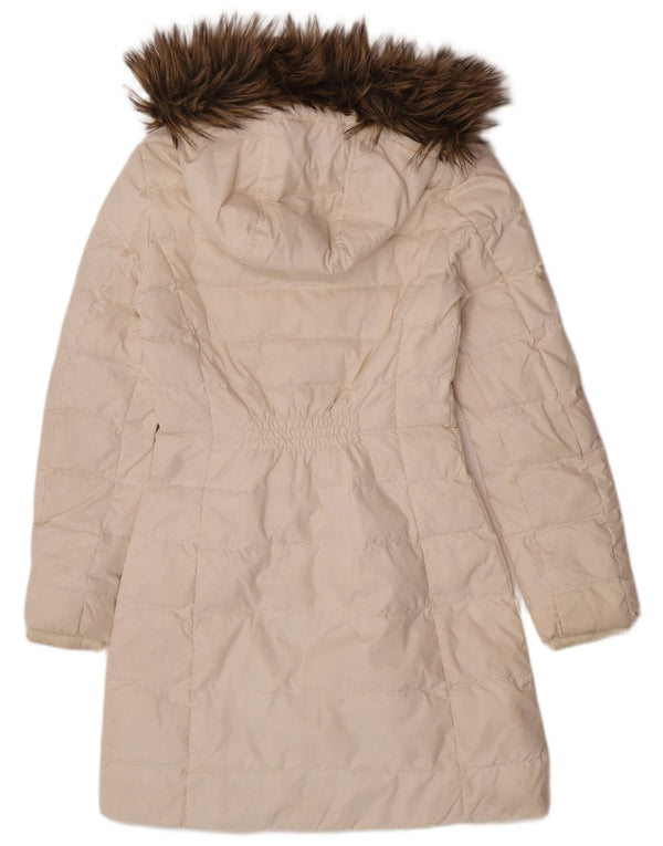 Tommy Hilfiger Manteau rembourré à capuche pour femme UK 6 XS Blanc Polyester