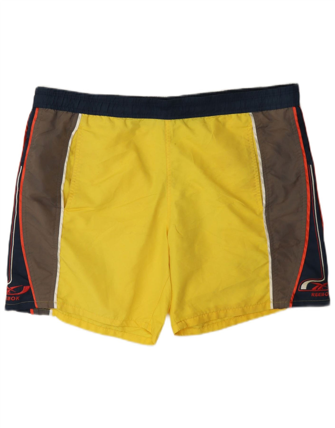 Reebok Short de Sport Large Homme Jaune Colorblock