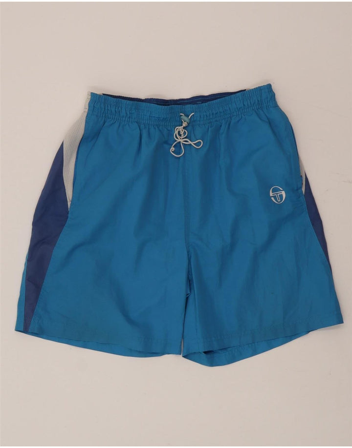 Sergio Tacchini Short de Sport Homme Bleu Moyen Colourblock