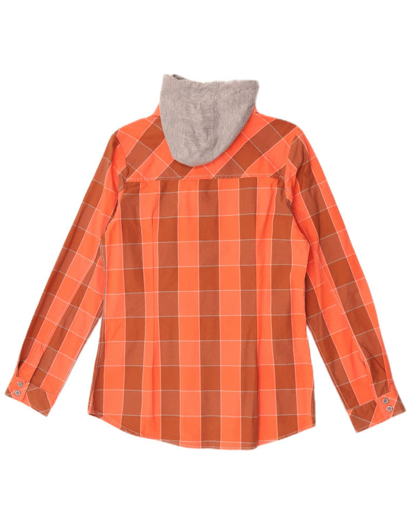 Engelbert Strauss Chemise de bûcheron à capuche pour femme UK 14 Grand carreaux orange