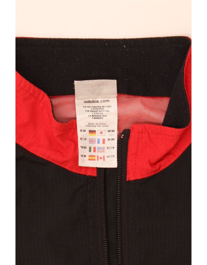 Adidas Veste de pluie pour homme UK 40 Large Rouge Colorblock Polyester