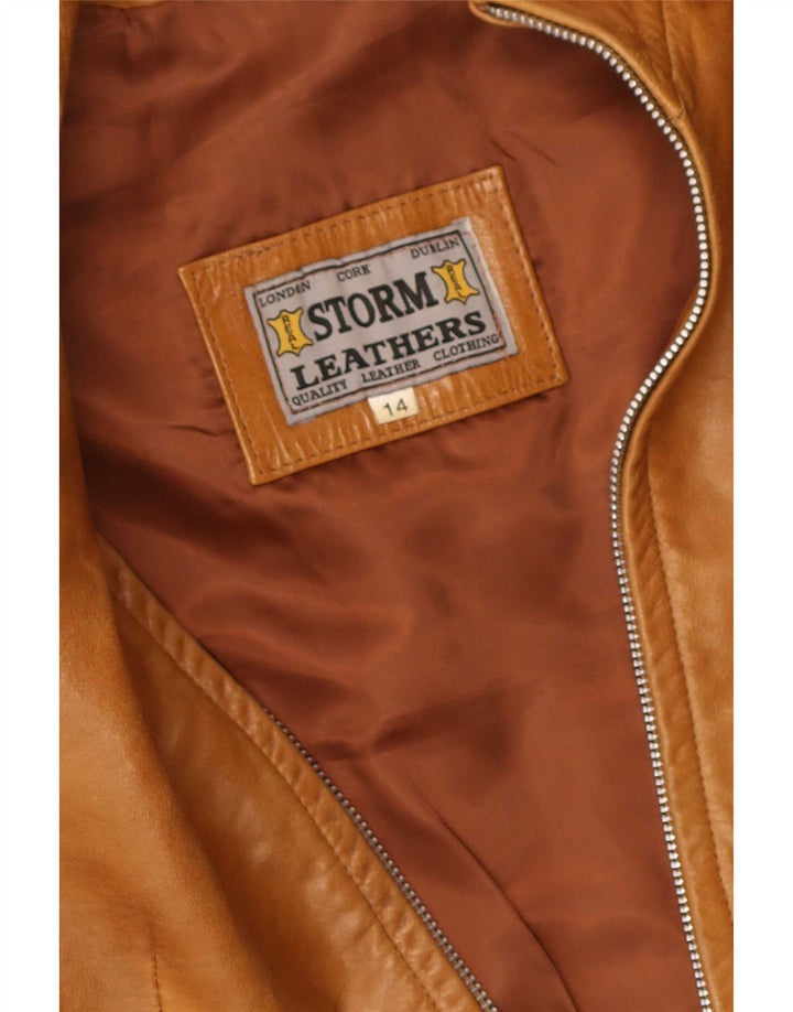 veste en cuir femme vintage UK 14 Beige moyen
