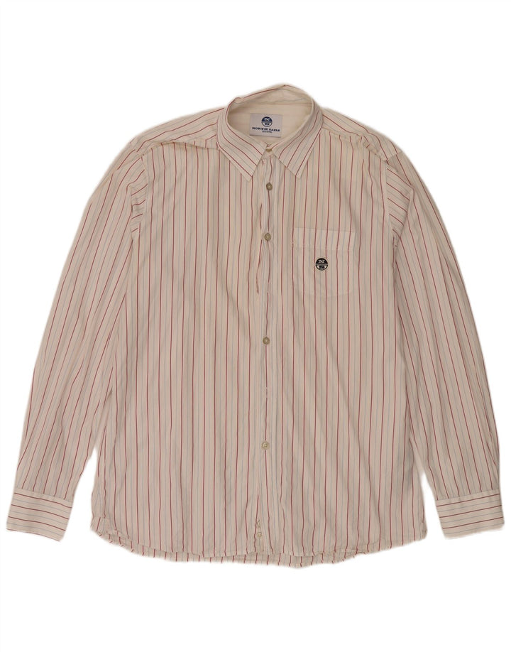 Chemise homme North Sails 2XL coton blanc à fines rayures