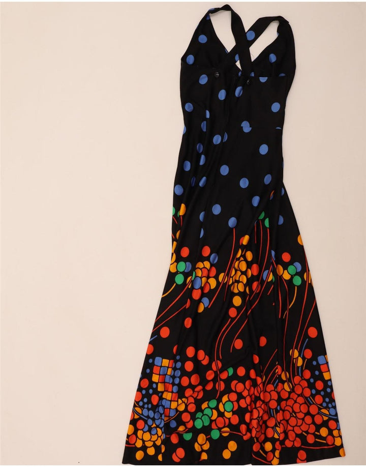 Canda Robe longue dos nu pour femme EU 38 Polyester à pois noir moyen