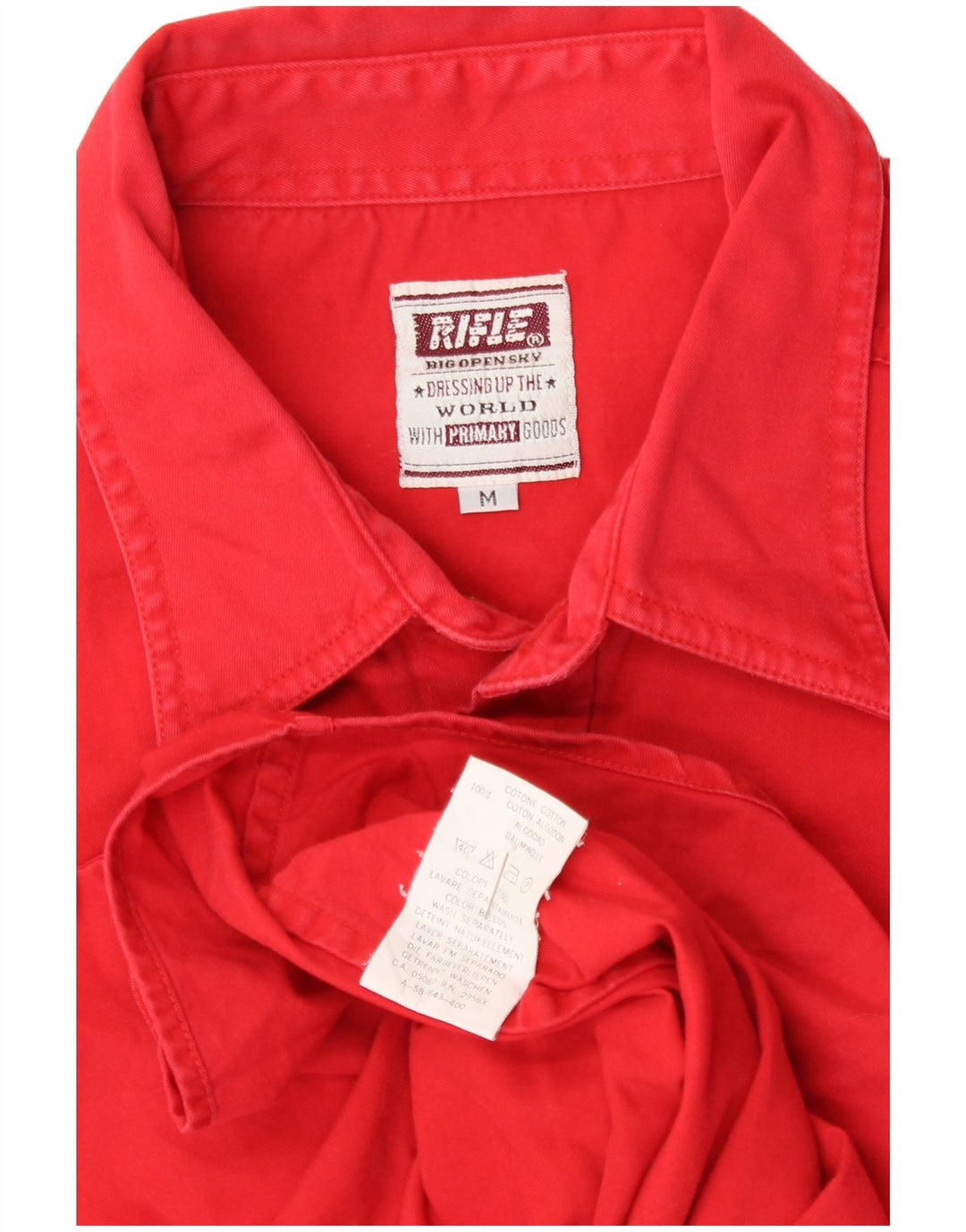 RIFLE Chemise en Jean Homme Rouge Moyen Coton