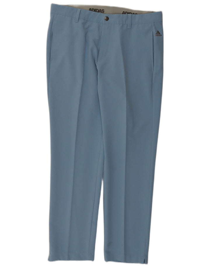 Adidas Pantalon décontracté droit pour homme W34 L30 Bleu Polyester
