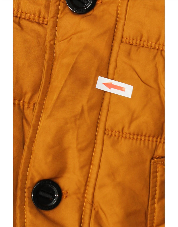 Zara Veste matelassée militaire pour homme UK 36 Small Orange Polyester