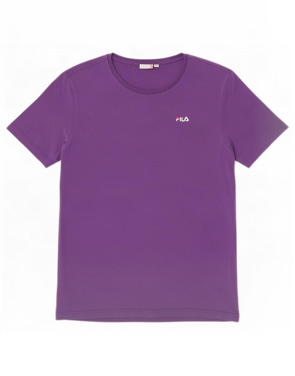 Fila T-Shirt Femme Top UK 14 Coton Violet Moyen