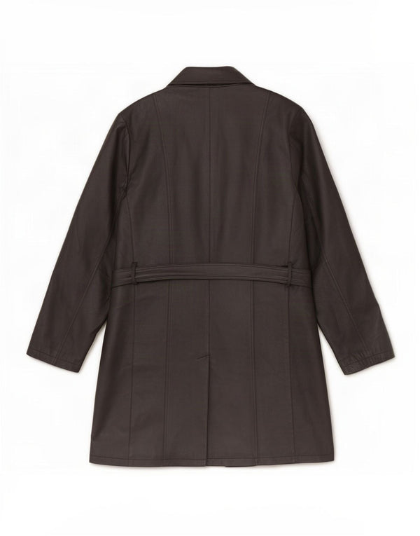 JCC Manteau en cuir à double boutonnage pour homme UK 44 2XL Noir