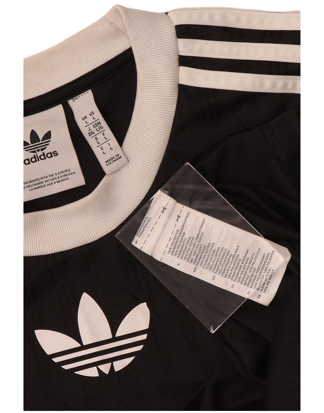Adidas T-shirt graphique pour homme en polyester à rayures noires