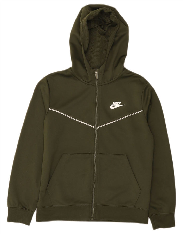 Nike Pull à capuche zippé pour garçon 10-11 ans Kaki moyen Polyester