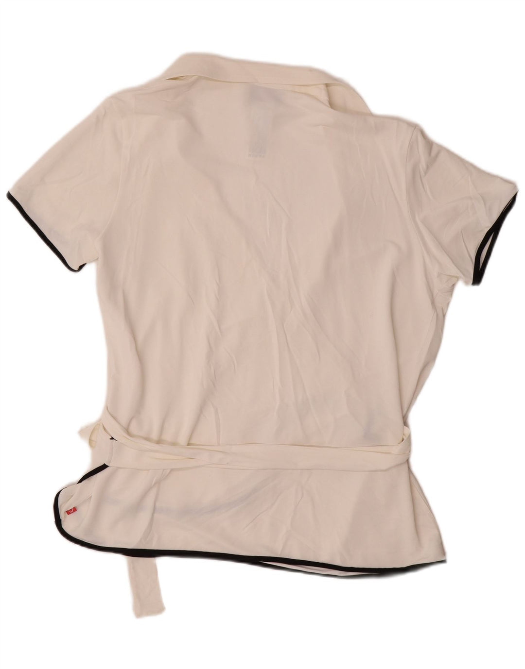 MARINA RINALDI Chemisier portefeuille à manches courtes pour femme UK 14 Blanc moyen