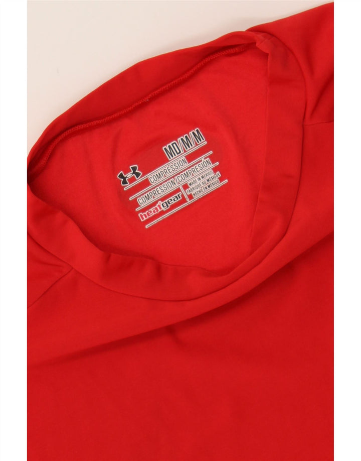 UNDER ARMOUR Womens Heat Gear T-Shirt Top UK 12 Medium Red Polyester Vintage Under Armour and Second-Hand Under Armour from Messina Hembry 