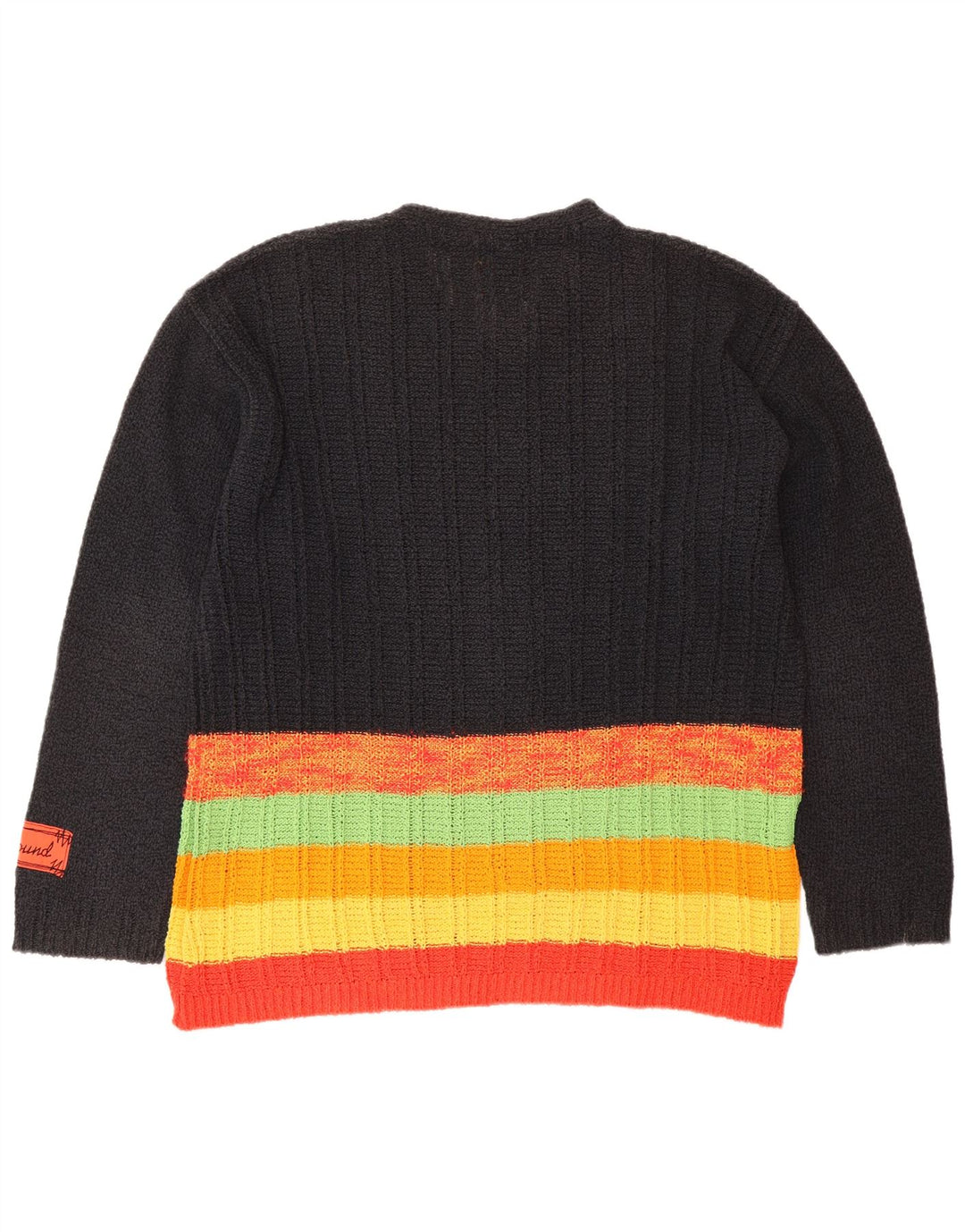 FOXHOUND Pull col en V pour homme en coton rayé noir