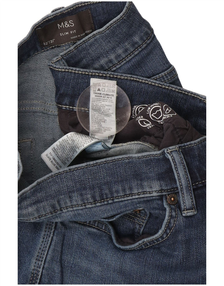 Marks & Spencer Jean Slim Homme W32 L31 Bleu Coton