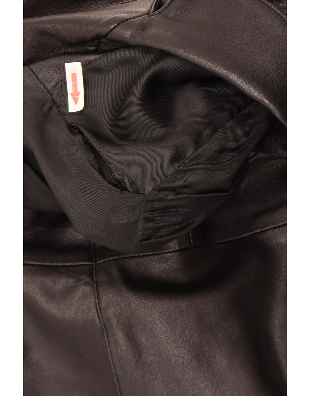 manteau en cuir femme vintage UK 14 Cuir noir moyen