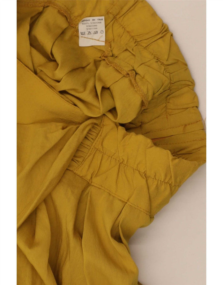 vintage Femme Skort Mini Jupe W26 Petite Viscose Jaune