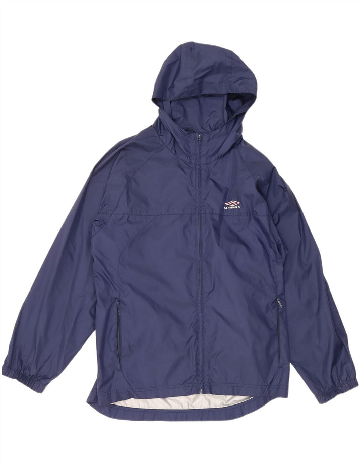 UMBRO Veste de pluie à capuche graphique pour homme UK 36 Small Bleu marine Nylon
