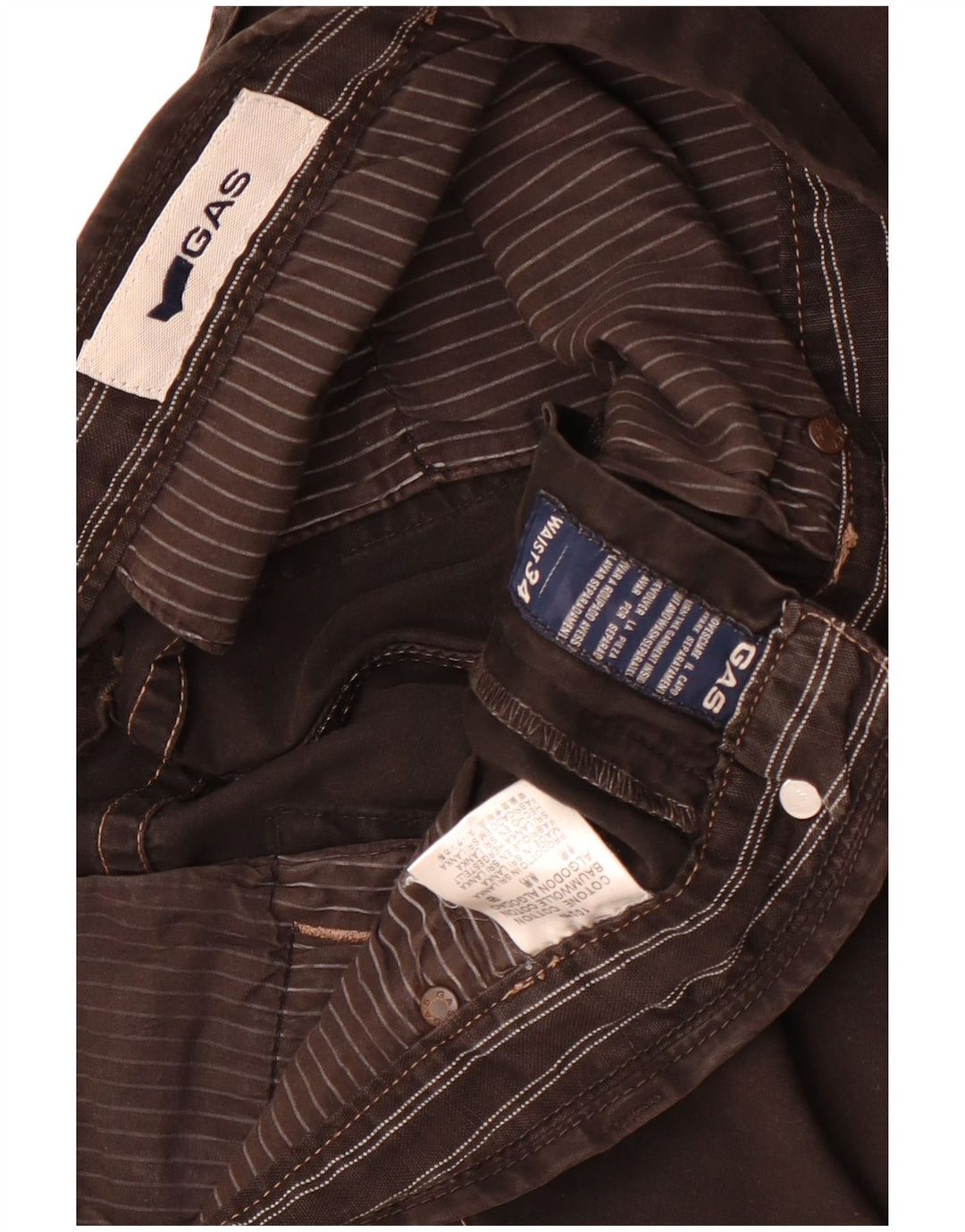 Gas Short Chino Homme W34 Grand Coton Noir