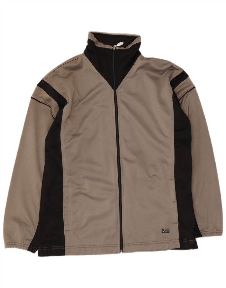 Asics Veste de survêtement pour homme Large Gris Colorblock Polyester