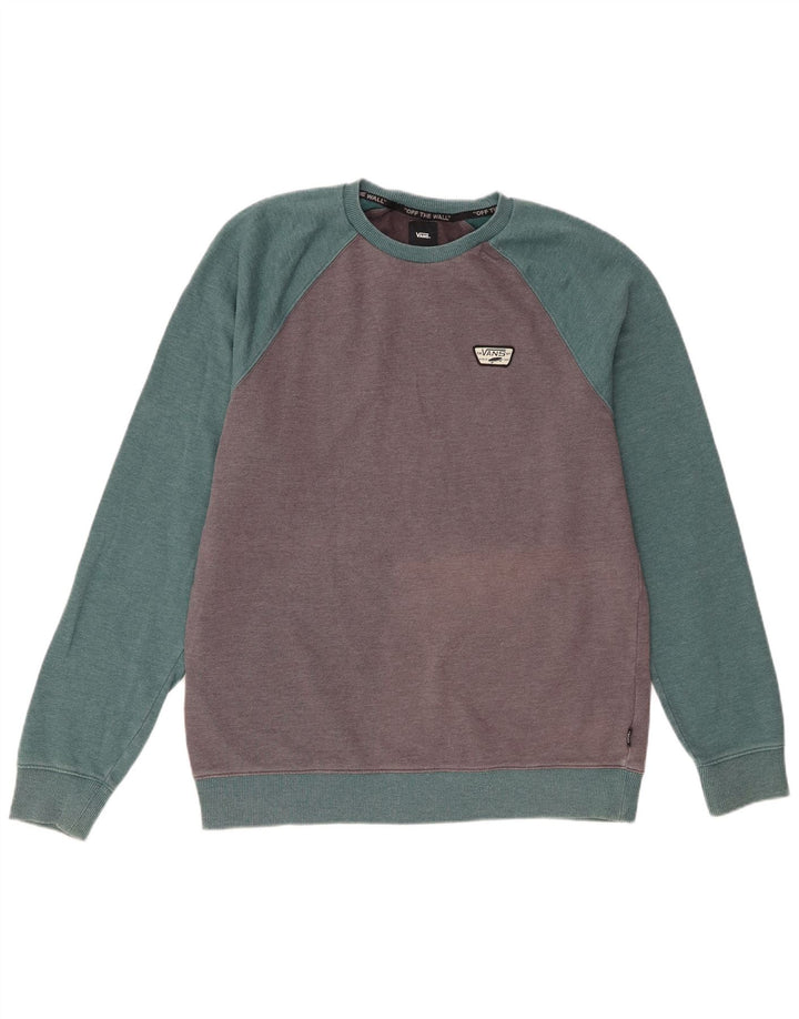 Vans Sweat-shirt pour homme en coton color block Bleu Taille L